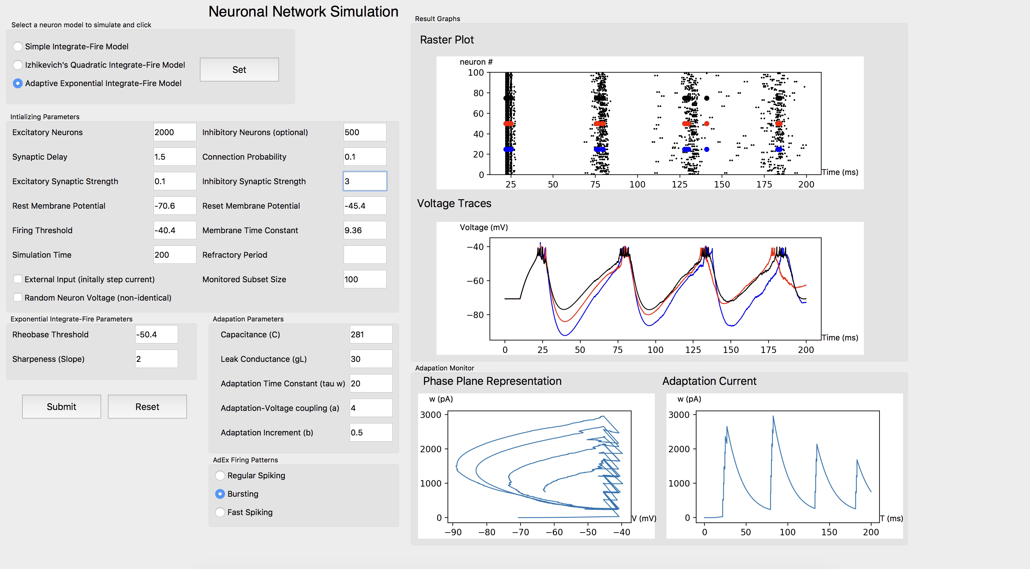 Bursting Synchronization (3 Neurons)